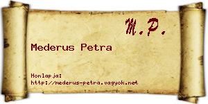 Mederus Petra névjegykártya