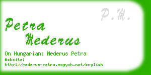 petra mederus business card